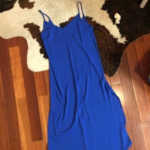 Slip-style royal blue dress